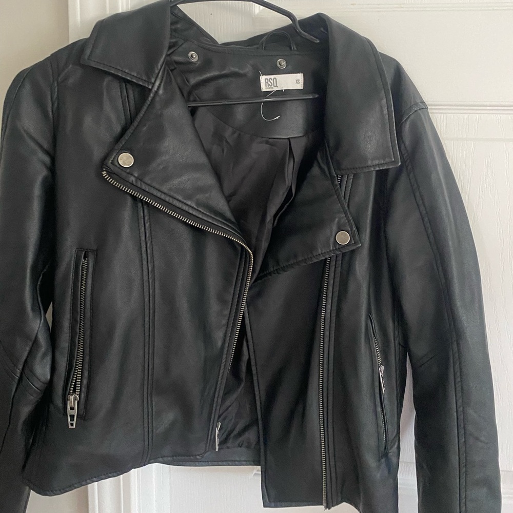 Black leather jacket
